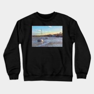 Late Afternoon On The River Deben Crewneck Sweatshirt